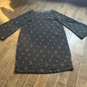 Prologue Dress Womens Med Black Boat Neck Bell Sleeve‎ Knee Length Pullover
